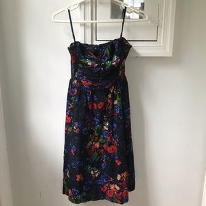 Cute Anthropologie strapless corduroy floral dress